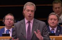 Full: Nigel Farage`s farewell
speech cut off by European
Parliament for waving union flag.